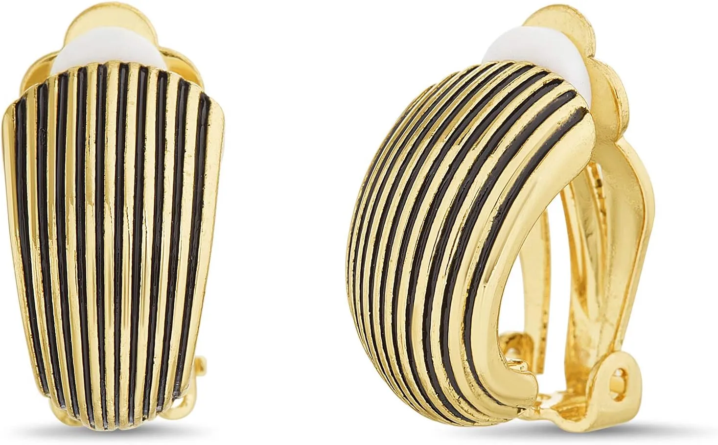 Nautica Textured Shell Hoop Clip On Earrings for Women