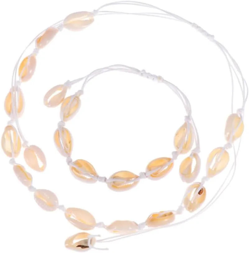 NOLITOY Natural Shell Braided Bracelet for Women Shell Beads Beach Bangle Hand Knitted Chain Jewelry Friends