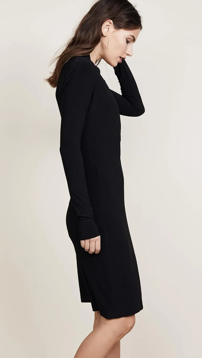 Norma Kamali Women's Long Sleeve Side Draped Dress