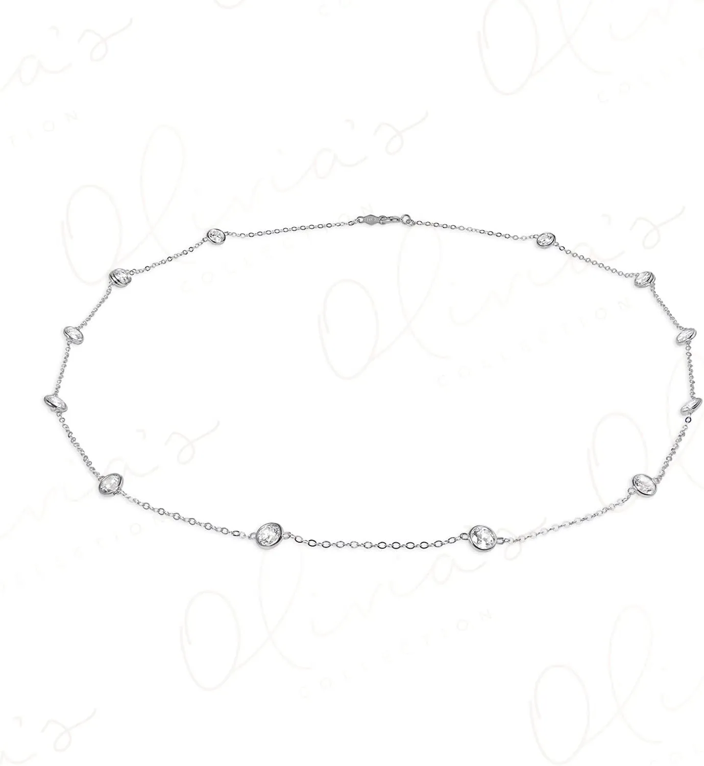 Olivia's Collection: 14k Rose, White, or Yellow Gold Necklace Strands with Cubic Zirconia by the Yard (16-24 inches) for Women and Teens