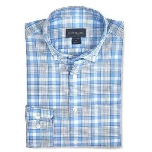 Organic Cotton Plaid Shirt in Blue by Scott Barber