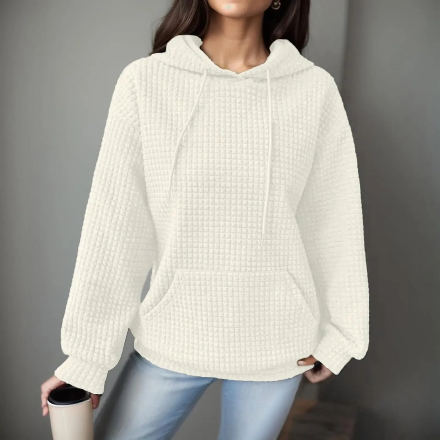 Oversized Hoodie for Women Womens Hoodie with Loose Pullover Long Sleeve Spliced with String Pockets