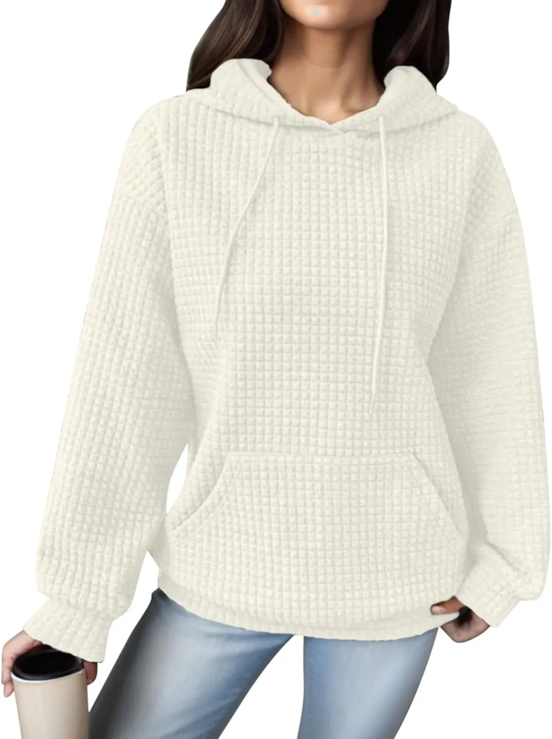 Oversized Hoodie for Women Womens Hoodie with Loose Pullover Long Sleeve Spliced with String Pockets