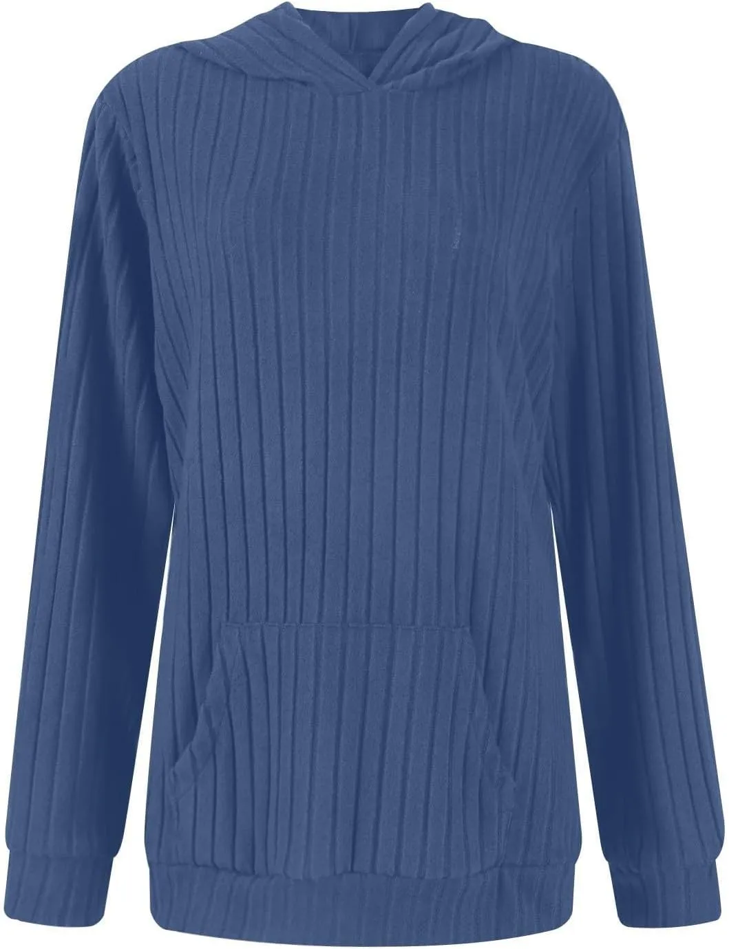Oversized Hoodies for Women Comfy Long Sleeve Shirts Kangaroo Pocket Pullover Sweatshirts Ribbed Knit Tunic Sweaters