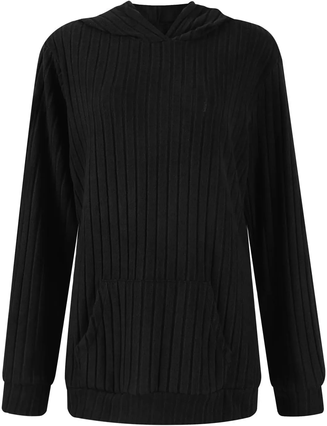 Oversized Hoodies for Women Comfy Long Sleeve Shirts Kangaroo Pocket Pullover Sweatshirts Ribbed Knit Tunic Sweaters