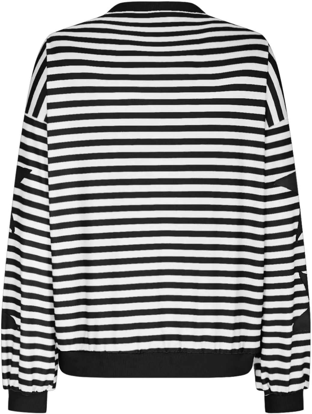 Oversized Sweatshirt for Women 2024 Fall Crewneck Star Striped Top Long Sleeve Preppy Y2K Hoodies Lightweight