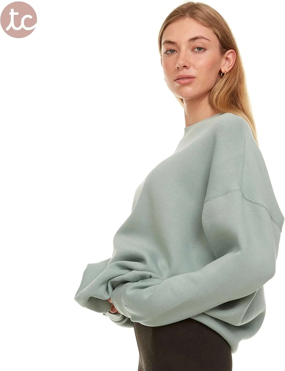 Oversized Sweatshirt for Women  Crewneck Fleece Pullover Soft Trendy Sweatshirt