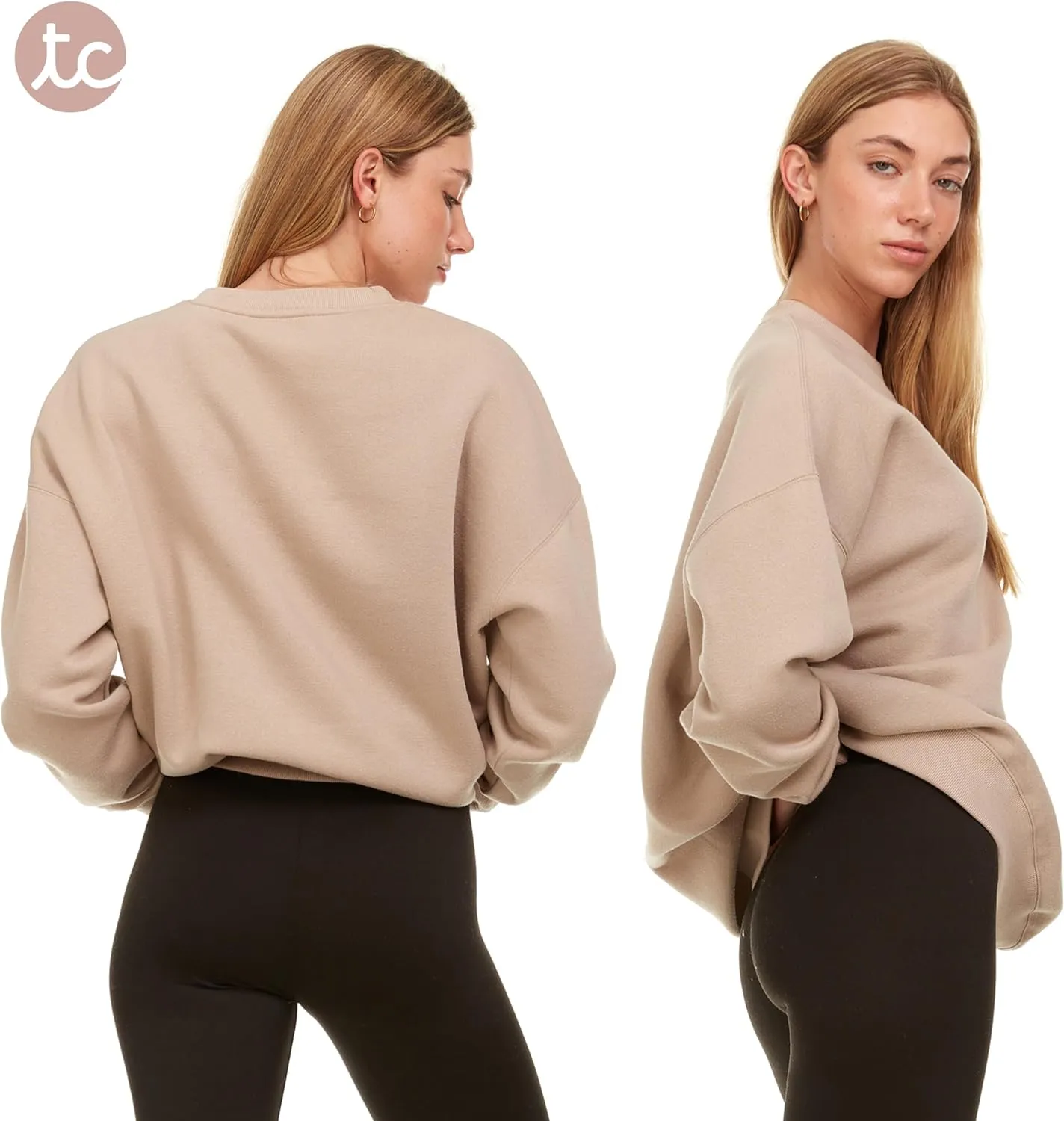 Oversized Sweatshirt for Women  Crewneck Fleece Pullover Soft Trendy Sweatshirt