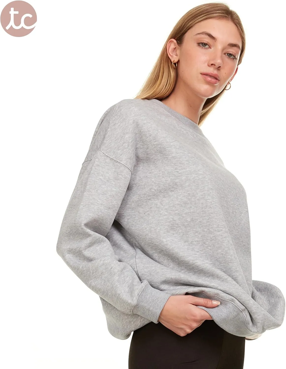 Oversized Sweatshirt for Women  Crewneck Fleece Pullover Soft Trendy Sweatshirt