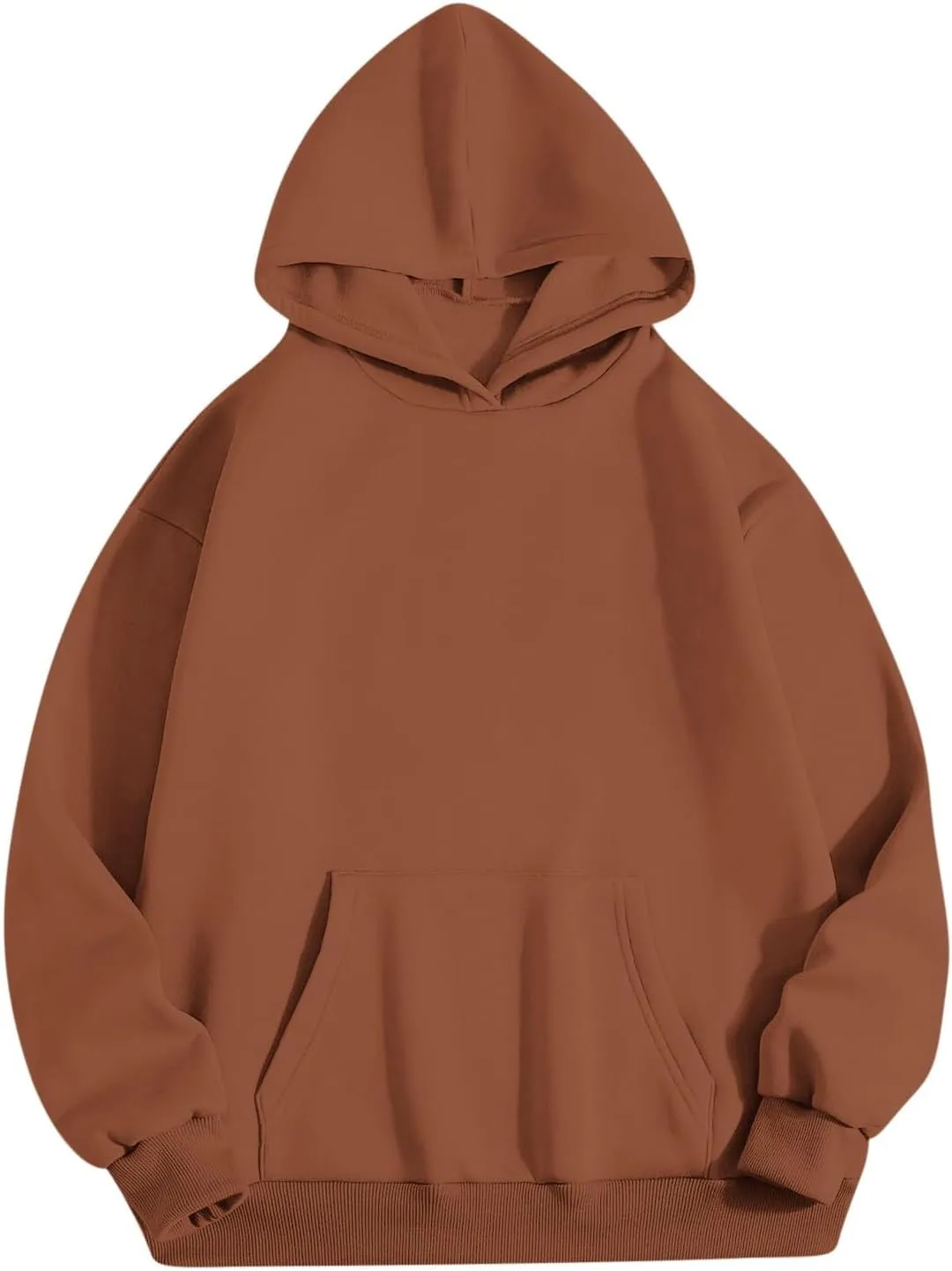 Oversized Sweatshirt For Women Fleece Hoodies Casual Long Sleeve Pullover Top Solid Color Cute Hoodie With Pocket