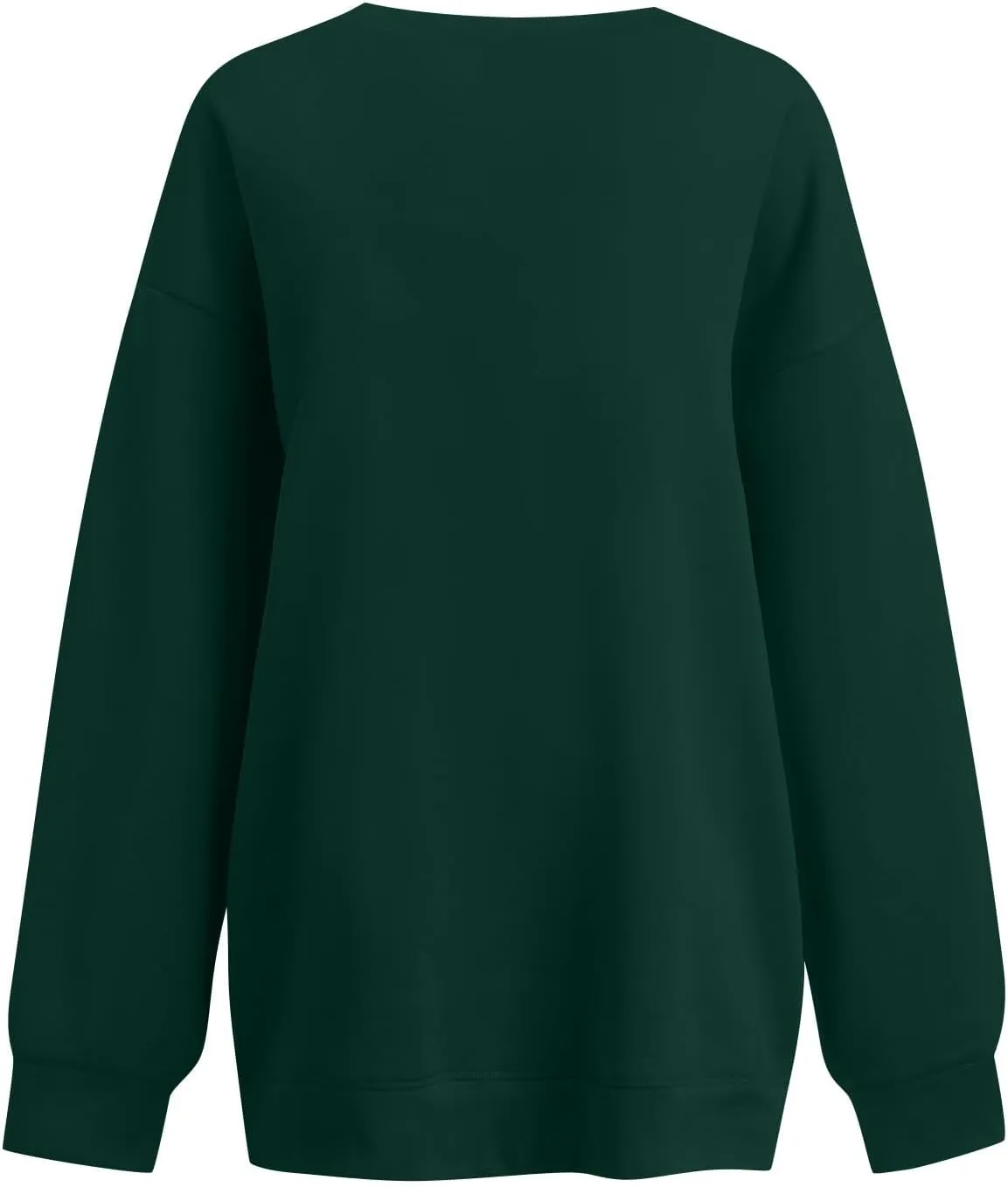 Oversized V Neck Sweatshirt Women Casual Fleece Pullover Sweaters Preppy Cute Teen Long Sleeve Sweat Shirts Y2k Tops