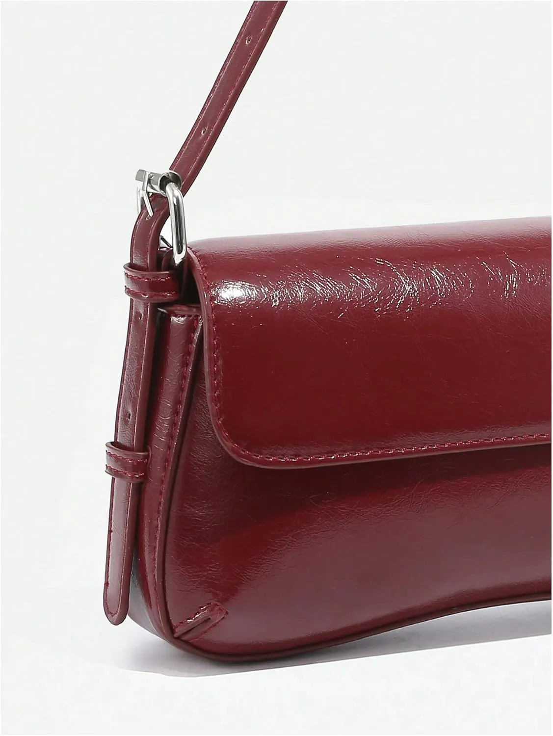 OYOANGLE Women's Pu Leather Flap Vintage Underarm Bags Top Handle Clutch Handbags Casual Mini Shoulder Bags