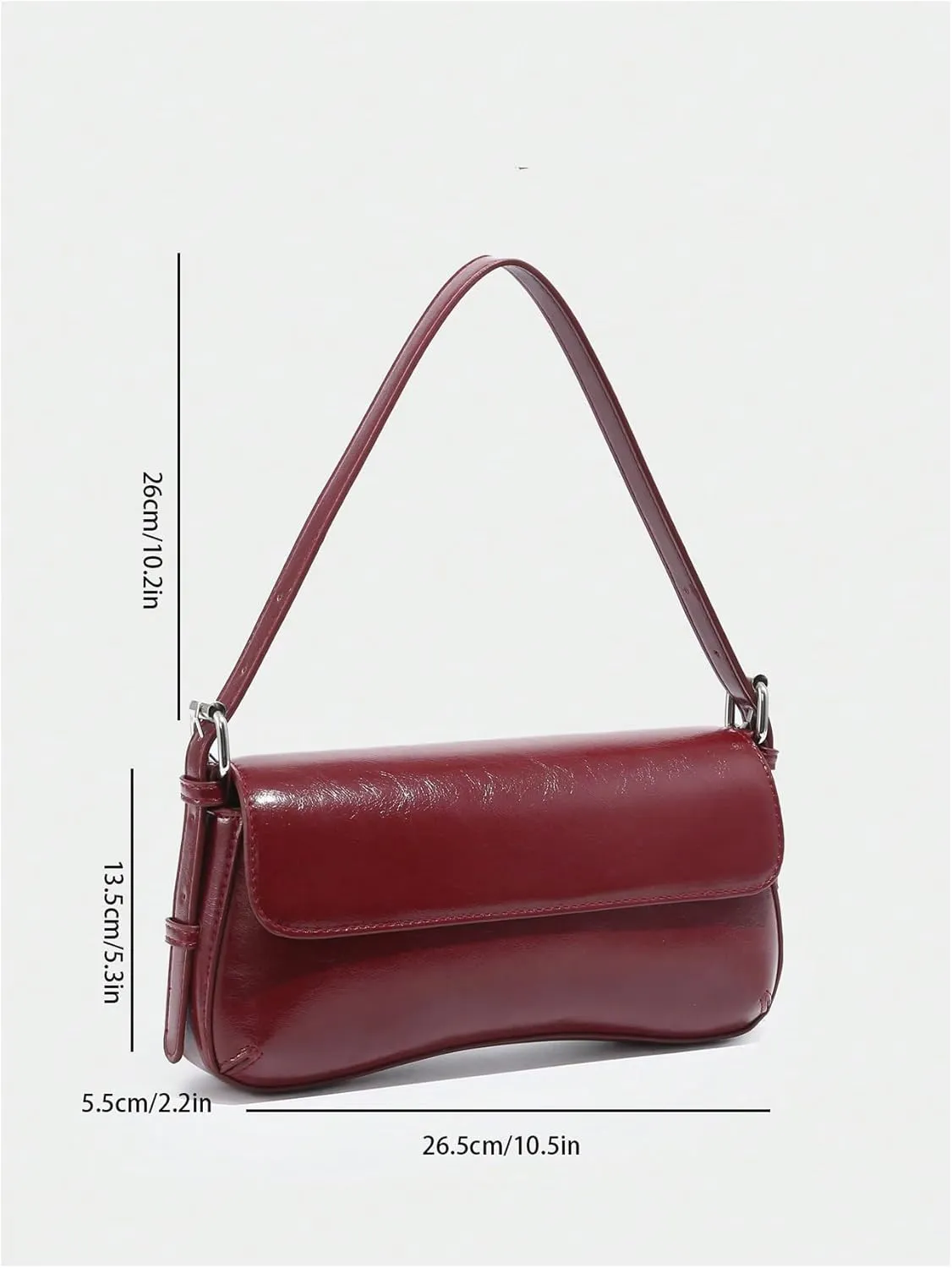 OYOANGLE Women's Pu Leather Flap Vintage Underarm Bags Top Handle Clutch Handbags Casual Mini Shoulder Bags