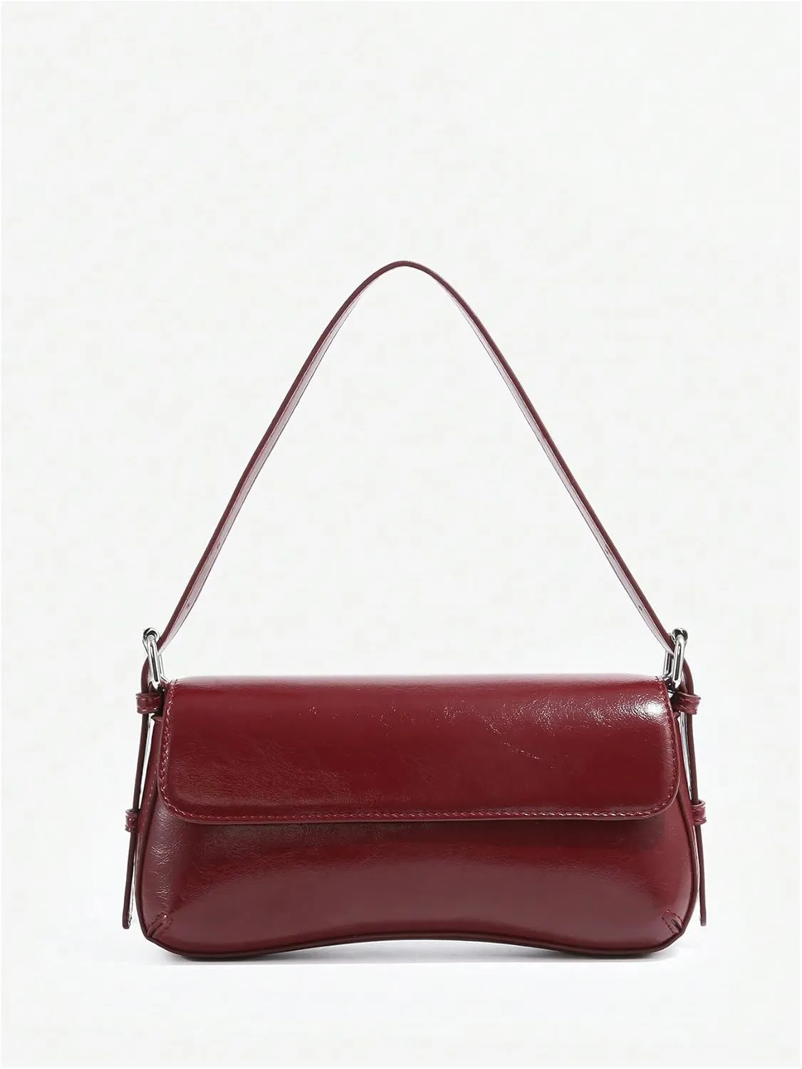 OYOANGLE Women's Pu Leather Flap Vintage Underarm Bags Top Handle Clutch Handbags Casual Mini Shoulder Bags