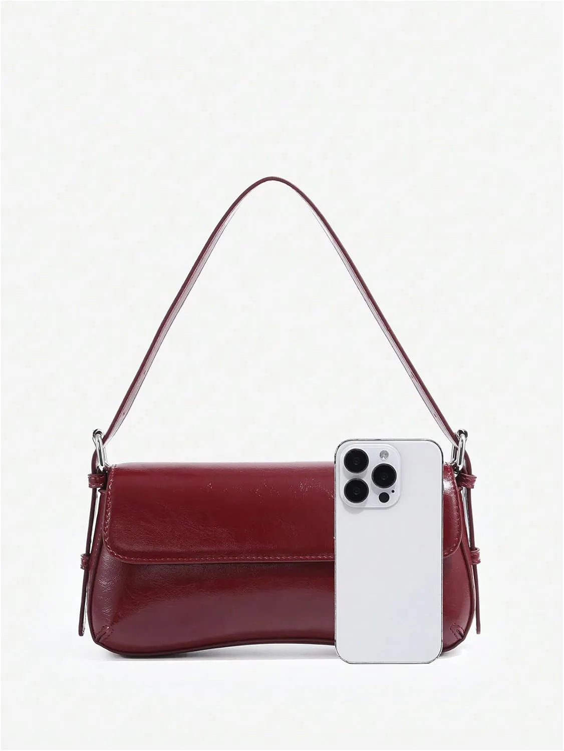 OYOANGLE Women's Pu Leather Flap Vintage Underarm Bags Top Handle Clutch Handbags Casual Mini Shoulder Bags