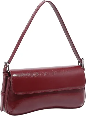 OYOANGLE Women's Pu Leather Flap Vintage Underarm Bags Top Handle Clutch Handbags Casual Mini Shoulder Bags
