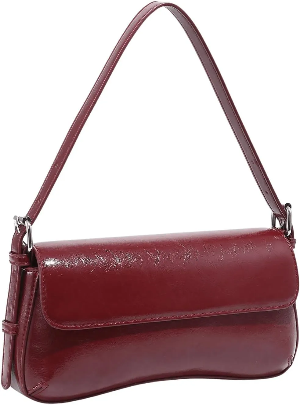 OYOANGLE Women's Pu Leather Flap Vintage Underarm Bags Top Handle Clutch Handbags Casual Mini Shoulder Bags