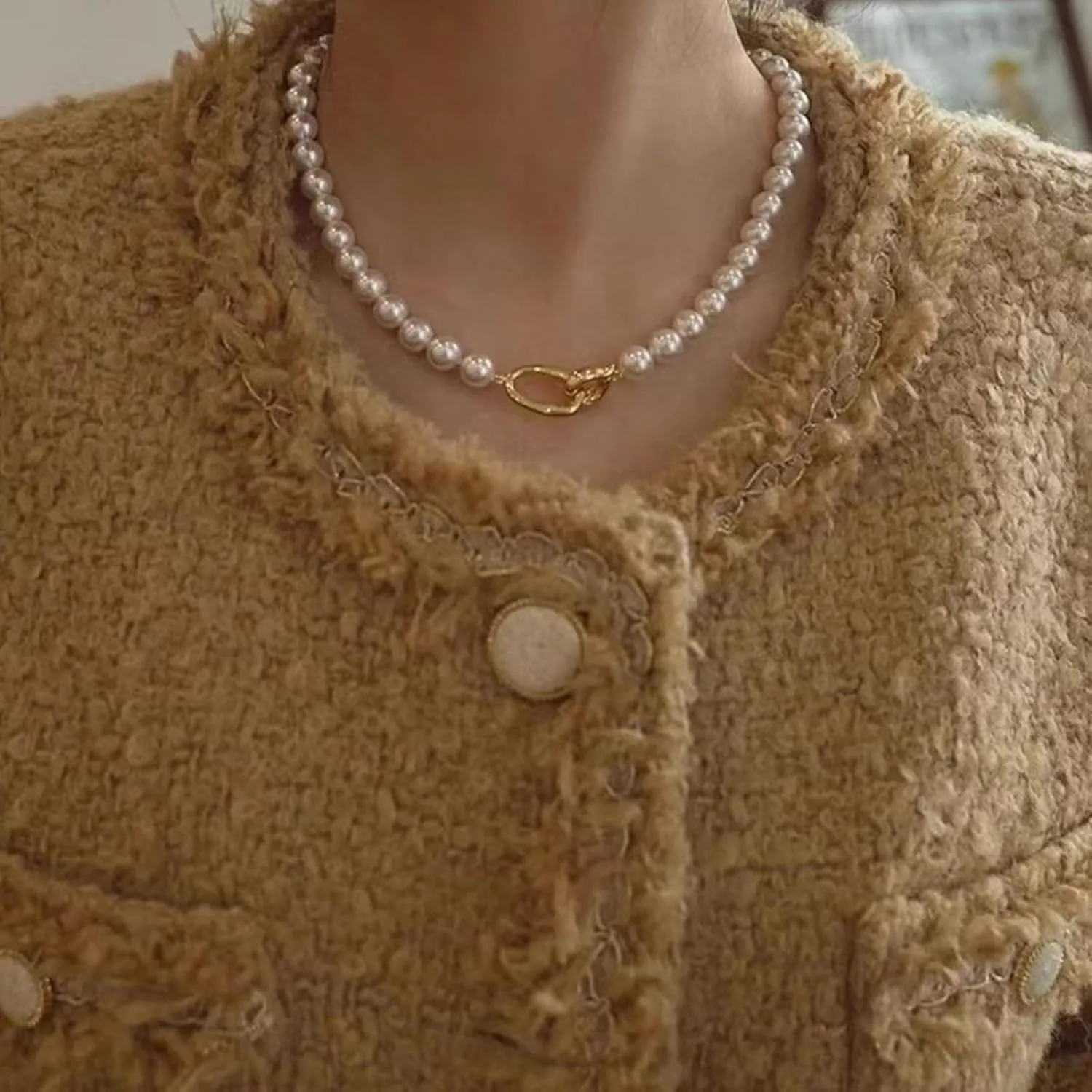 Pearl Choker Necklace Pearl Necklaces for Women Wedding Pearl Beaded Necklace Dainty Pearl Jewelry for Wedding