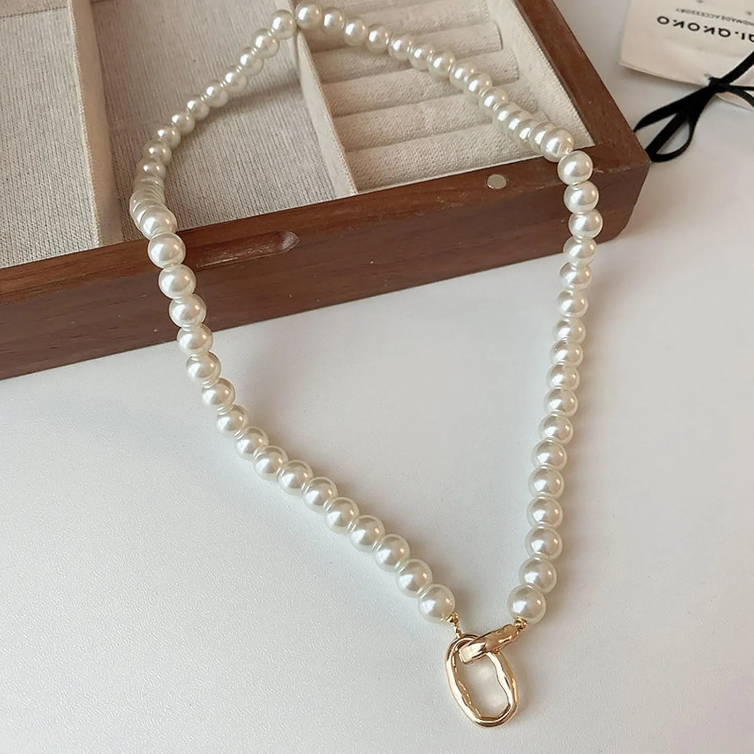 Pearl Choker Necklace Pearl Necklaces for Women Wedding Pearl Beaded Necklace Dainty Pearl Jewelry for Wedding