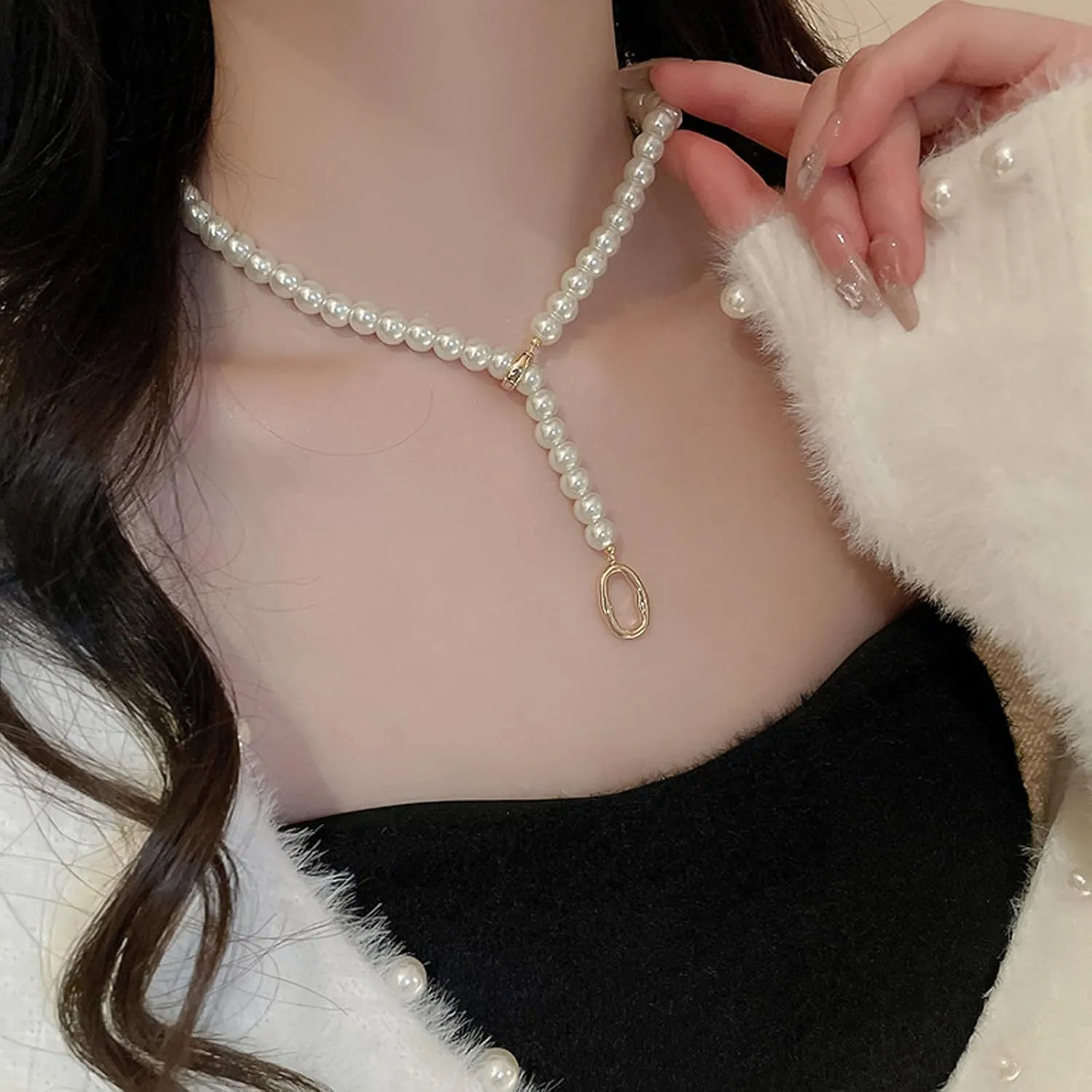 Pearl Choker Necklace Pearl Necklaces for Women Wedding Pearl Beaded Necklace Dainty Pearl Jewelry for Wedding