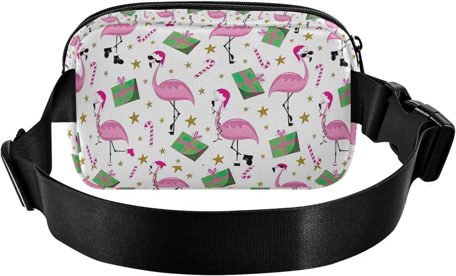 Personalized Christmas Flamingo Funny Women Fanny Pack Waterproof Hip Pouch Belt Bag Cute Waist Pouches for Men