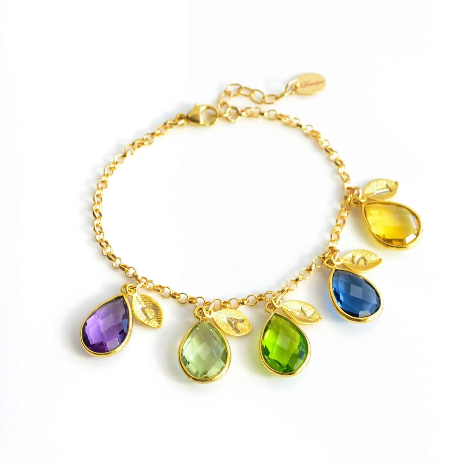 Personalized Mom Bracelet with Birthstones and Initials, Mothers Bracelet, Grandma Gifts, Birthstone Jewelry