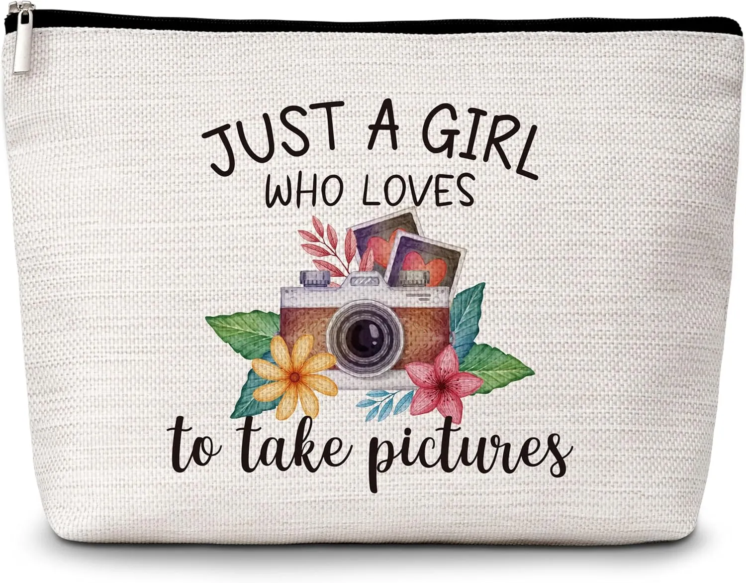 Photographers Gifts Cosmetic Bag, Just A Girl Who Loves To Take Pictures Travel Makeup Bag, Photo Lovers Gifts, Inspirational Birthday Gifts for Teen Girls Women Sisters Friends -21