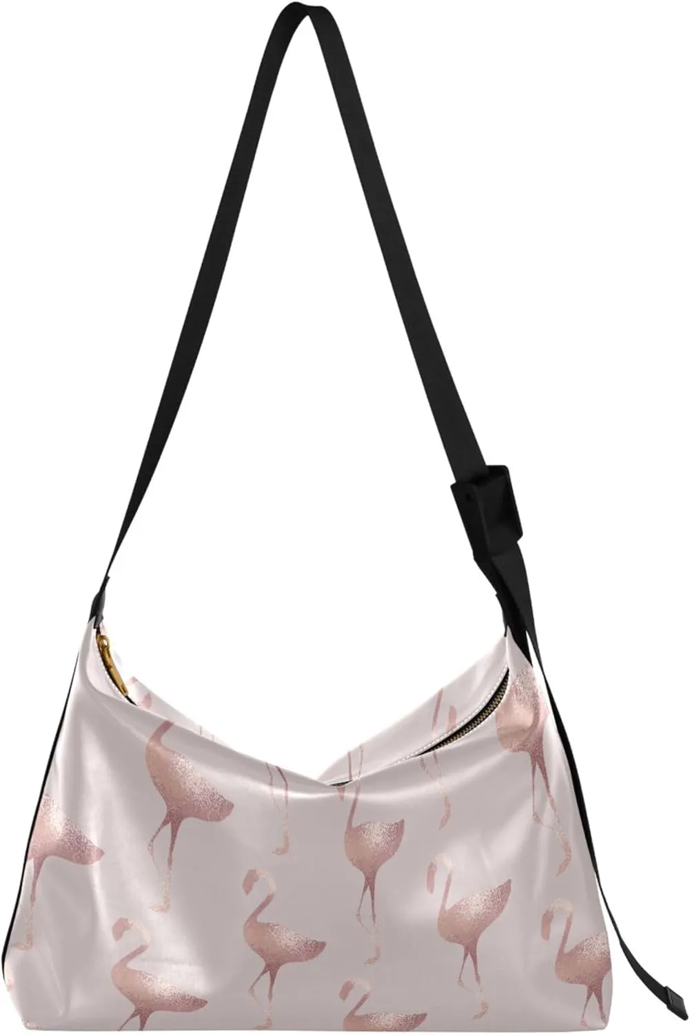 Pink Flamingo Soft Leather Handbags Hobo Large Crossbody Purse Designer Animal Print Women Hobo Purse