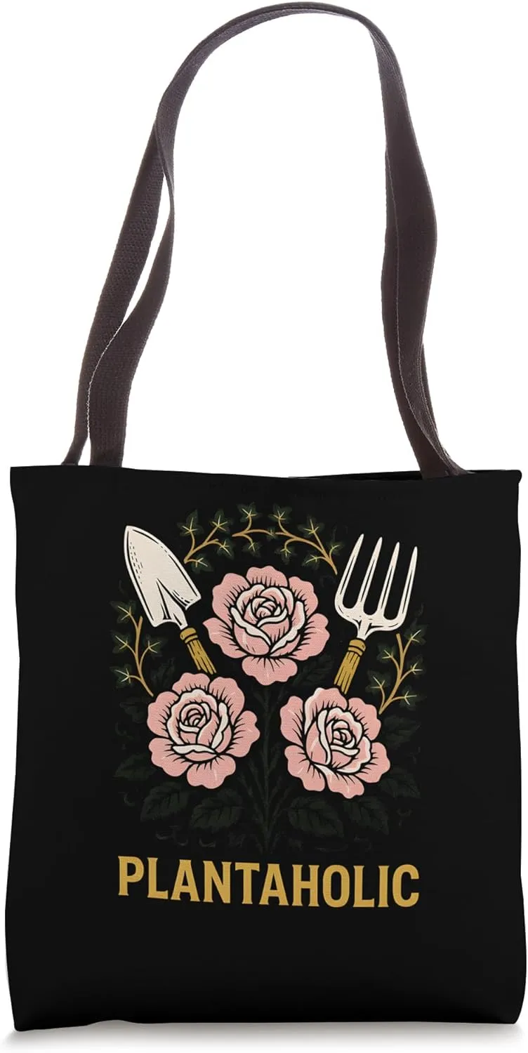 Plantaholic Vintage Womens Boho Garden Tote Bag