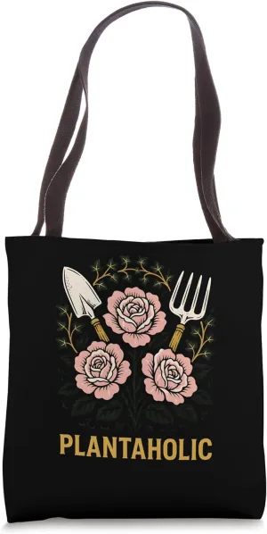Plantaholic Vintage Womens Boho Garden Tote Bag