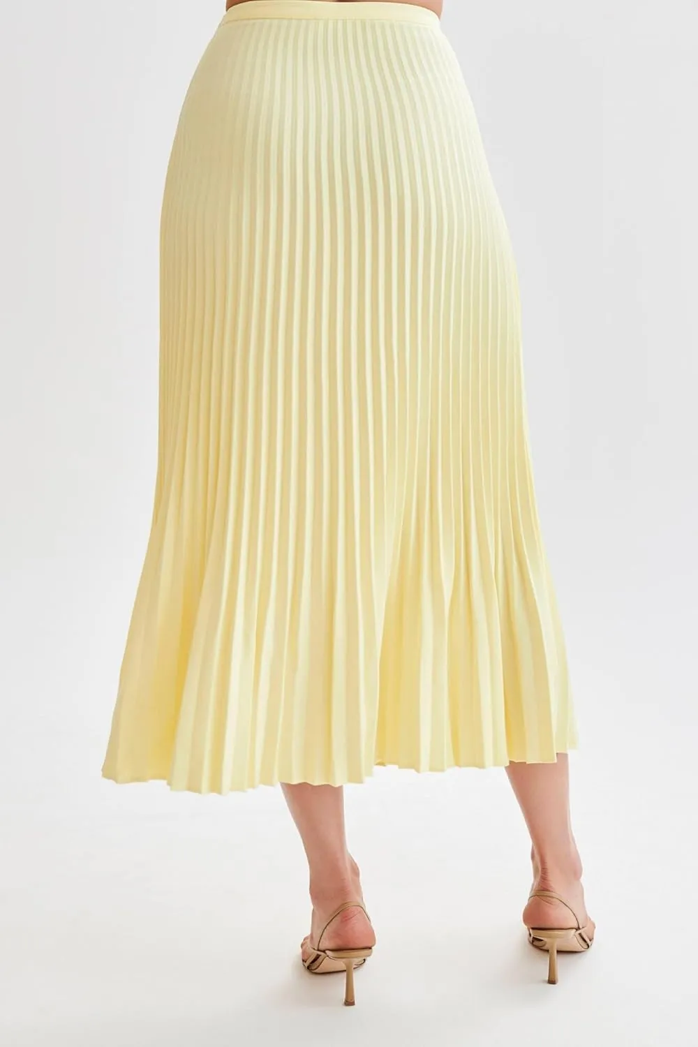Pleated Flowing Wrap Skirt for Women Summer Solid Color High Waisted Skirt Side Zipper Skirt