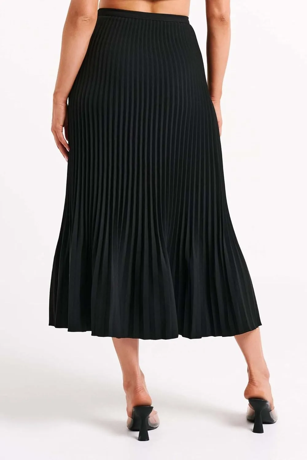 Pleated Flowing Wrap Skirt for Women Summer Solid Color High Waisted Skirt Side Zipper Skirt