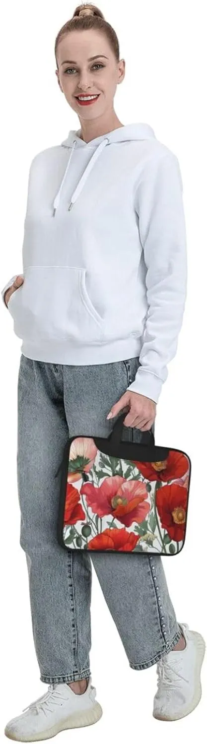 Poppy Print Laptop Tote Bag Laptop Tote Bag Travel Bag Business Computer Bag Work Bag for Men Women