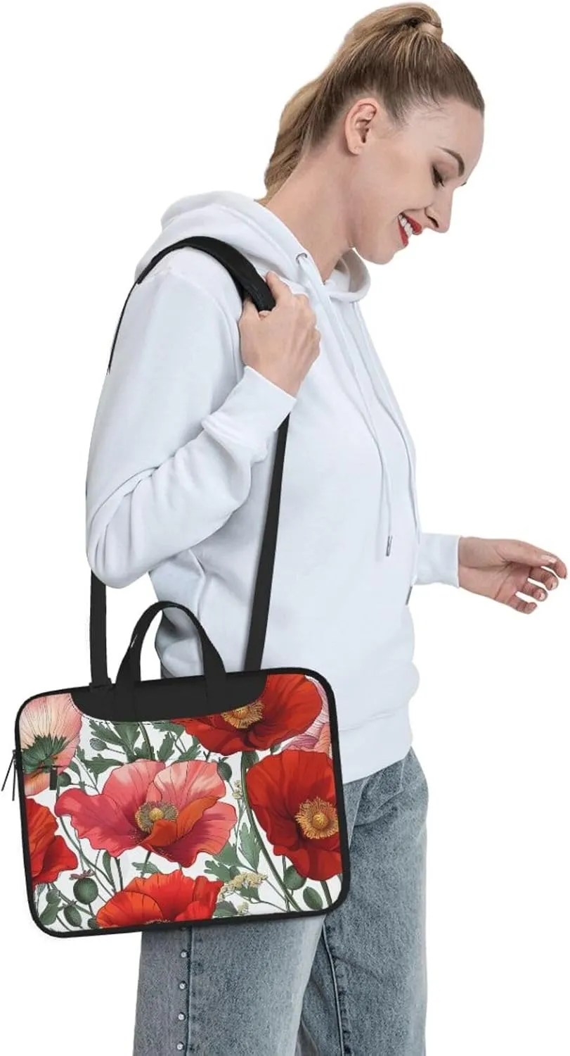 Poppy Print Laptop Tote Bag Laptop Tote Bag Travel Bag Business Computer Bag Work Bag for Men Women