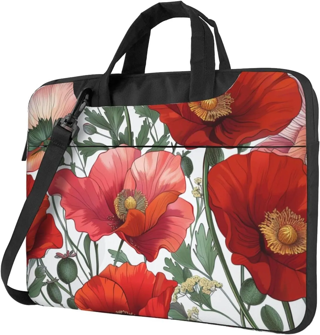 Poppy Print Laptop Tote Bag Laptop Tote Bag Travel Bag Business Computer Bag Work Bag for Men Women