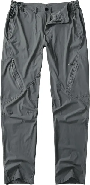Postropaky Mens Hiking Quick Dry Lightweight Waterproof Fishing Pants Outdoor Travel Climbing Stretch Pants