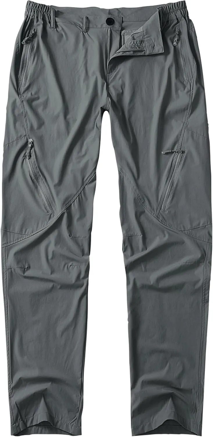 Postropaky Mens Hiking Quick Dry Lightweight Waterproof Fishing Pants Outdoor Travel Climbing Stretch Pants
