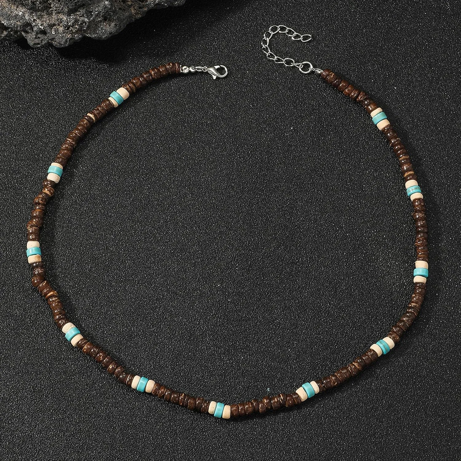 Puka Shell Necklace Men Beaded Necklace for Men Beach Surfer Necklaces Jewelry Beach Vacation Essentials Summer Mens Necklaces