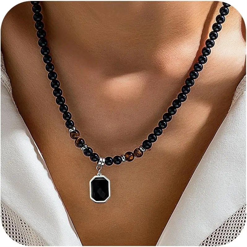 Puka Shell Necklaces for Men Natural Puka Shell Choker Trendy Coconut Wood Beads Necklace Surfer Beach Choker Summer Hawaiian Jewelry Accessories for Him