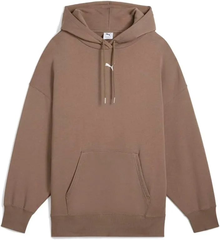 PUMA Womens Wardrobe Essentials Oversized Hoodie Athletic Outerwear Casual - Brown - Size M