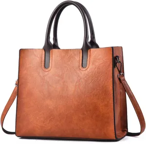 Purses and Handbag for Women Fashion Ladies PU Leather Top Handle Satchel Crossbody Bag Large Shoulder Bag Tote (Red)