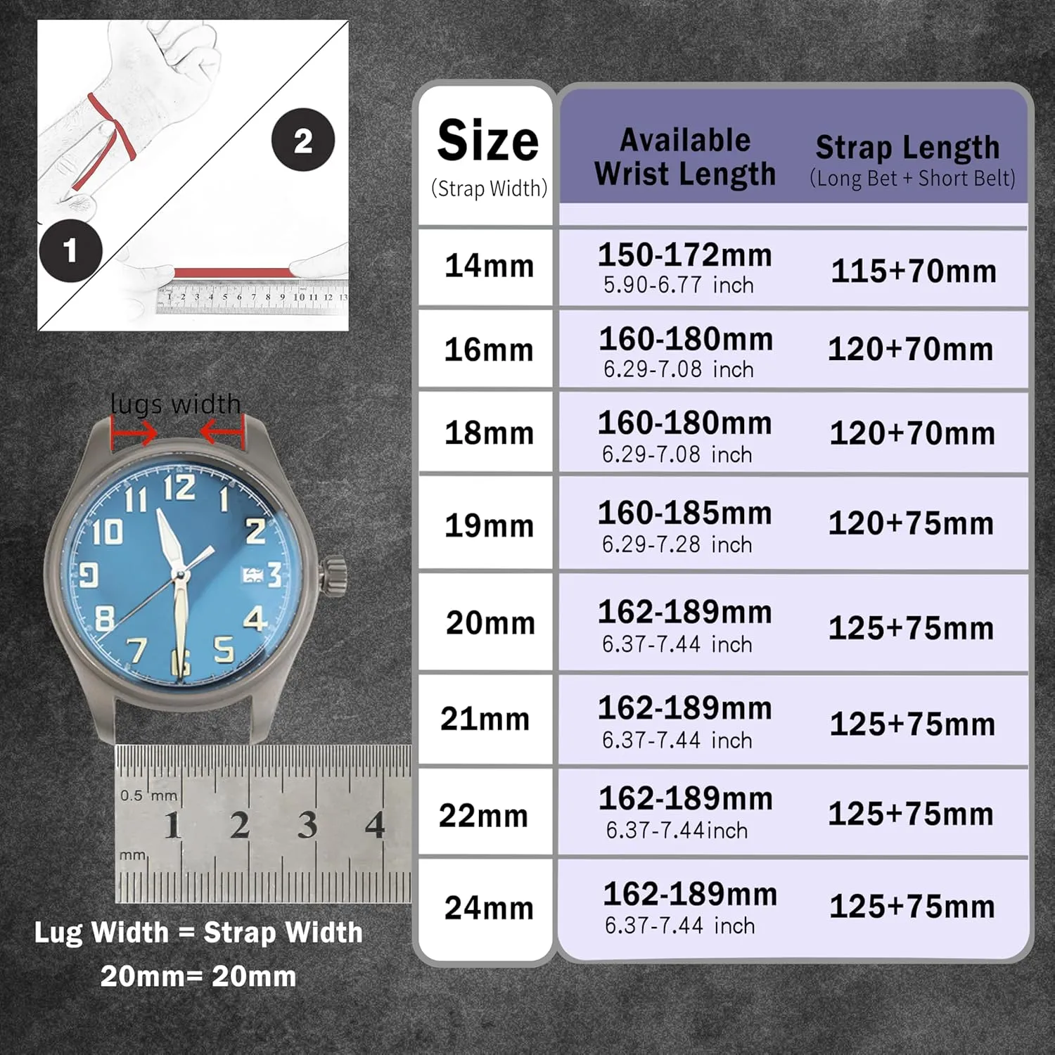 Quick Release Leather Watch Band, Two Tone Oil-tanned Top Grain Leather Watch Straps 18mm 20mm 21mm 22mm Replacement Watch Belt for Men Women