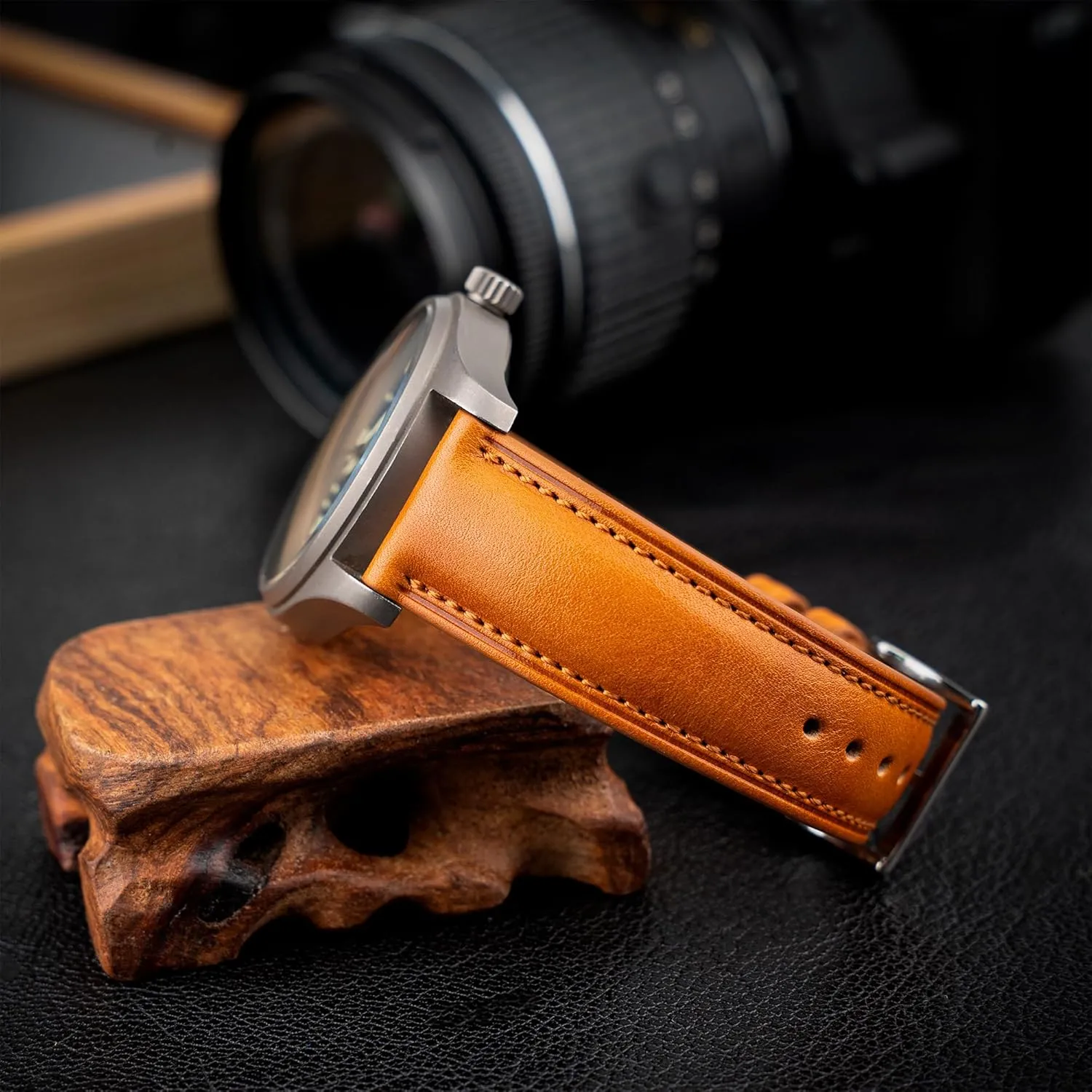 Quick Release Leather Watch Band, Two Tone Oil-tanned Top Grain Leather Watch Straps 18mm 20mm 21mm 22mm Replacement Watch Belt for Men Women