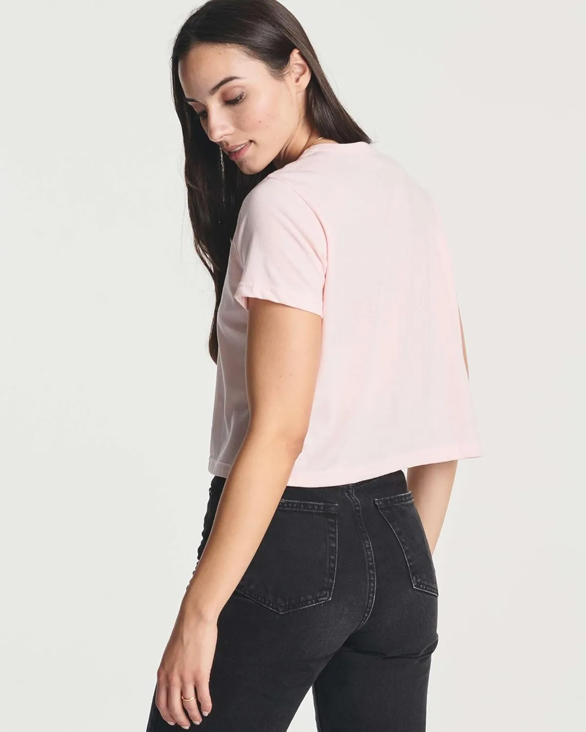 Real Essentials 4 Pack: Women's Cotton Short Sleeve Crop Top  Cropped Casual Crew Neck T-Shirts (Available in Plus Size)
