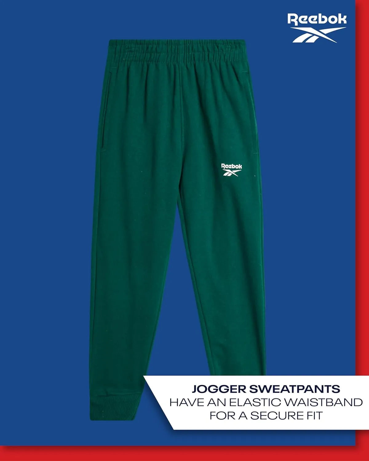 Reebok Boys' Pants Set - 2 Piece Fleece Varsity Jacket and Jogger Sweatpants - Sweatshirt and Pants Outfit for Toddlers, 2T-7