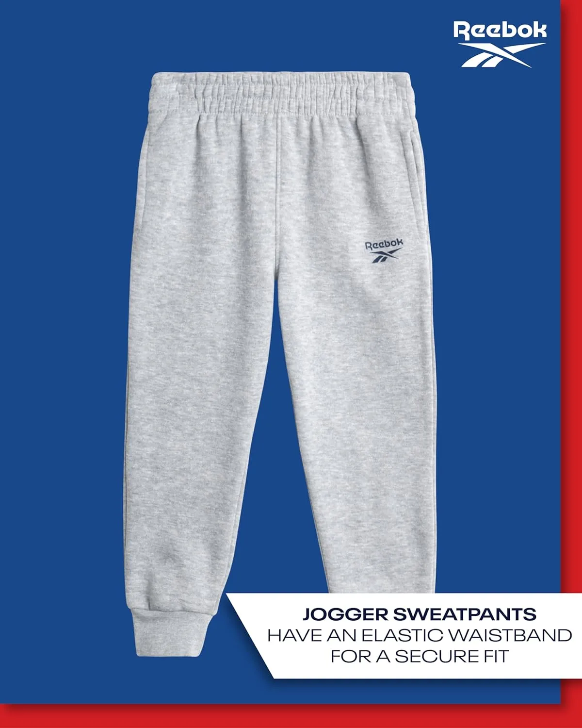 Reebok Boys' Pants Set - 2 Piece Fleece Varsity Jacket and Jogger Sweatpants - Sweatshirt and Pants Outfit for Toddlers, 2T-7