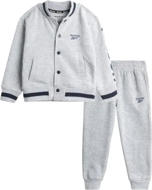 Reebok Boys' Pants Set - 2 Piece Fleece Varsity Jacket and Jogger Sweatpants - Sweatshirt and Pants Outfit for Toddlers, 2T-7