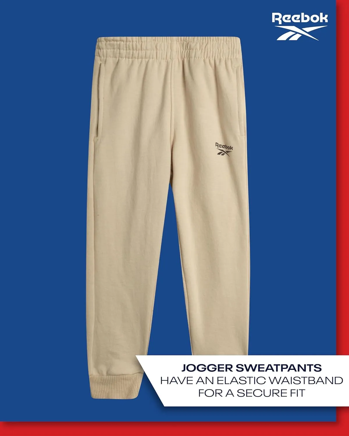 Reebok Boys' Pants Set - 2 Piece Fleece Varsity Jacket and Jogger Sweatpants - Sweatshirt and Pants Outfit for Toddlers, 2T-7
