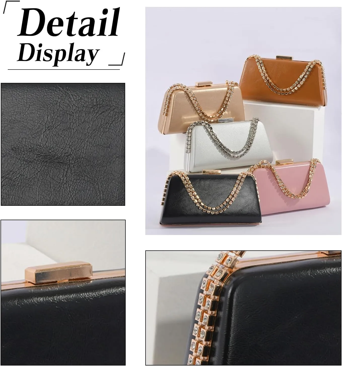 Rhinestone Clutch Bag Sparkly Evening Bag for Women Bridal Wedding Purse Glitter Shoulder Bag Crystal Crossbody Bag