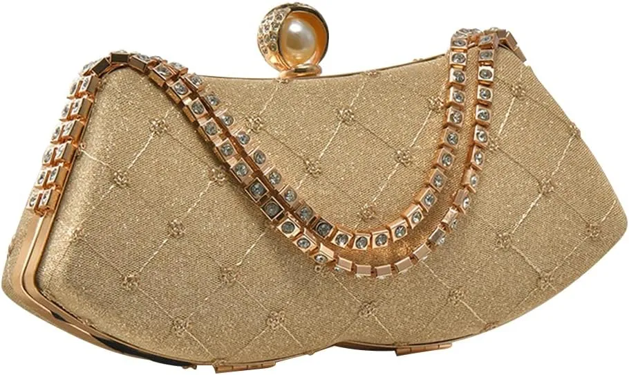 Rhinestone Evening Bag Sparkly Sequin Clutch Bag for Women Bridal Wedding Purse Glitter Shoulder Bag Crystal Handbag